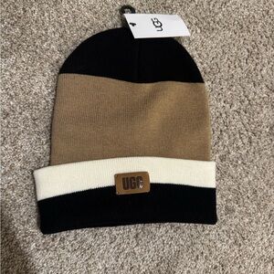 UGG Black, Brown, and Cream Beanie